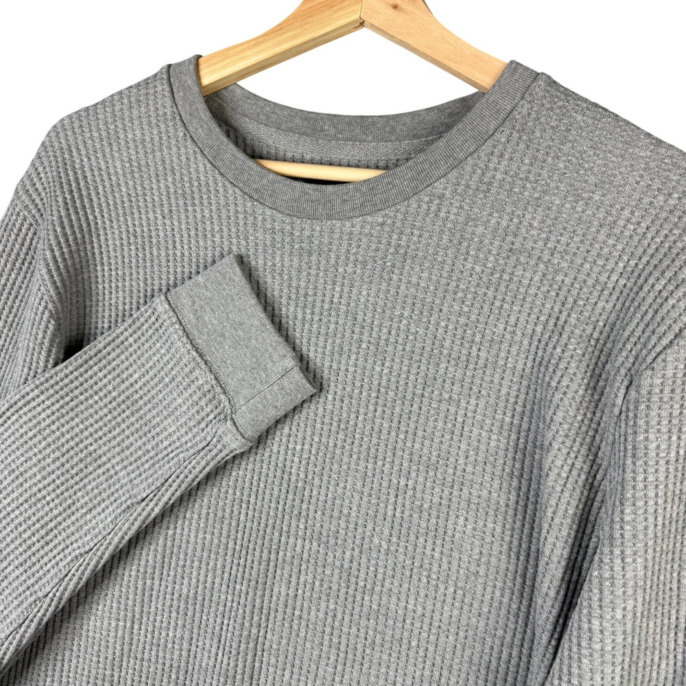 RVCA PTC Thermal Long Sleeve Waffle Knit Shirt Heather Grey XL Mens